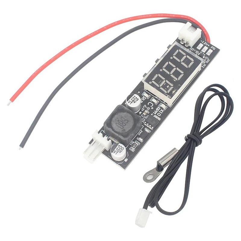 DC 12V PWM 2-3 Wire Fan Temperature Controller Speed Governor Display Module For PC Fan/Alarm Durable Easy To Use , Ring Probe