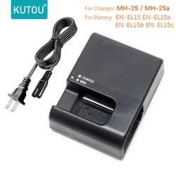 KUTOU MH-25 Battery Charger for EN-EL15 EN-EL15a EN-EL15b Battery for Nikon D500 D600 D750 D800 D850 D7000 Coolpix Z5 Z6 Z6 V1