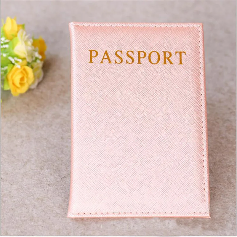 Couverture de Passeport de Voyage en Cuir Pu Rose pour Femme, Interrupteur Support pour Fille