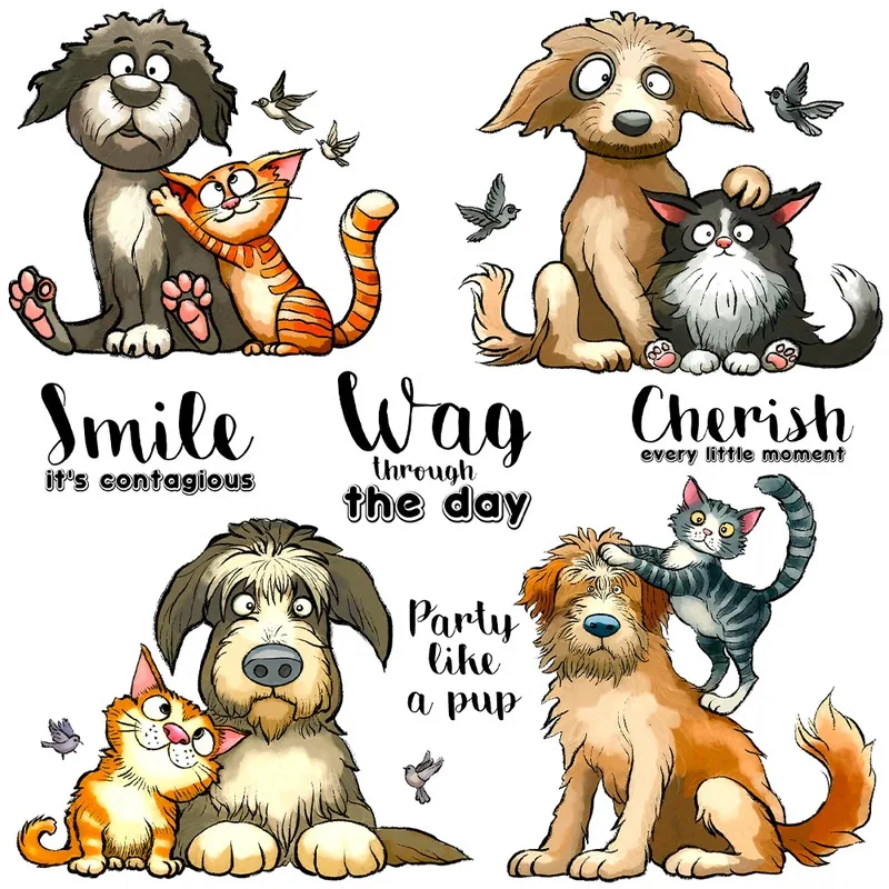 

Cute Pet Dogs And Cats Clear Stamp DIY Scrapbooking Supplies Silicone Stamp For Card Making Albums Crafts Decor