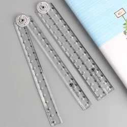 Transparent  Acrylic Ruler Drawing Ruler Mathematical Line Circular Drawing Geometry Template Angle School Office Measuring