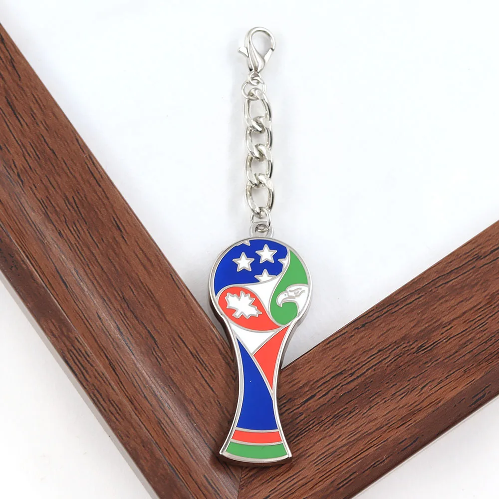 Internationaler Fußball-Schlüsselanhänger USA-Stern-Abzeichen Kanada-Ahornblatt Mexikanische Flaggen-Elemente Schlüsselring Fußball-Fan Sammlerstück Geschenk – Detail 10