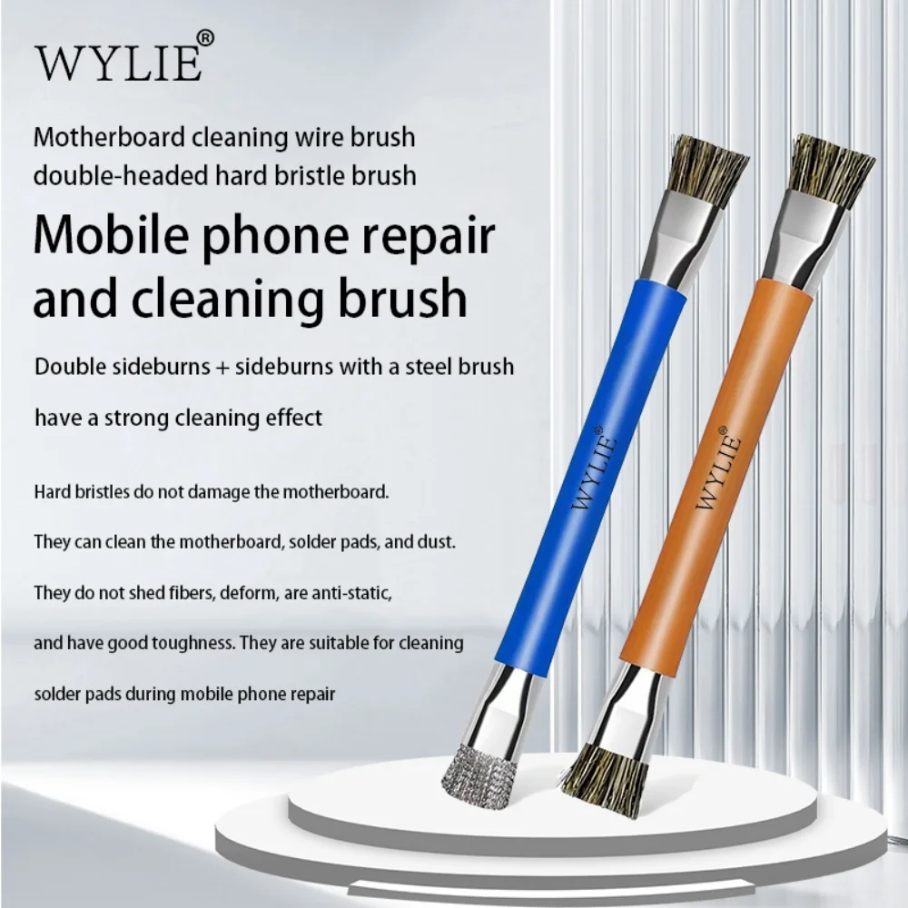 WYLIE Anti-Static Motherboard PCB Double Headed Brush Circuit Board Repair Cleaning Brush for Macbook Phone IC Chip Cleaning