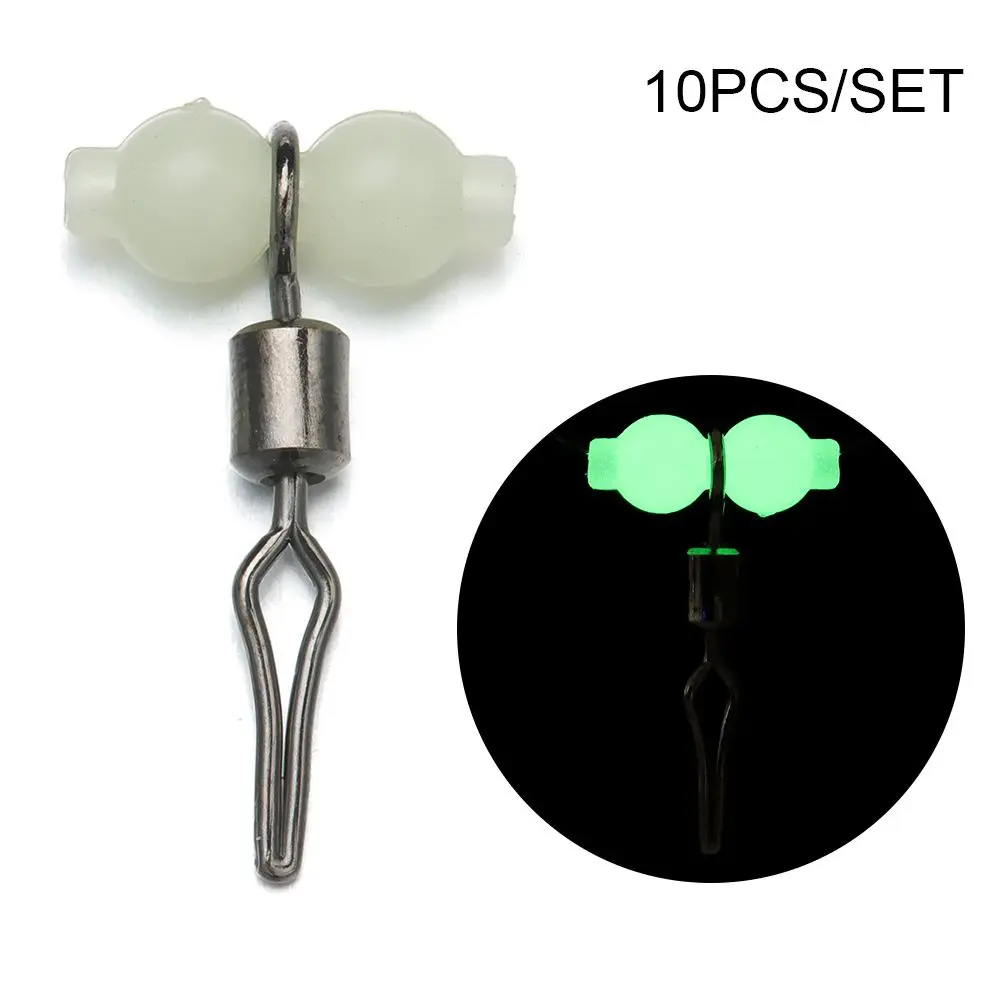 10/20 pcs T-shape Fishing Connector Luminous 3 Way Barrel Swivel Ring Fishhook Lure Line Connector High Quality Fish Tackles