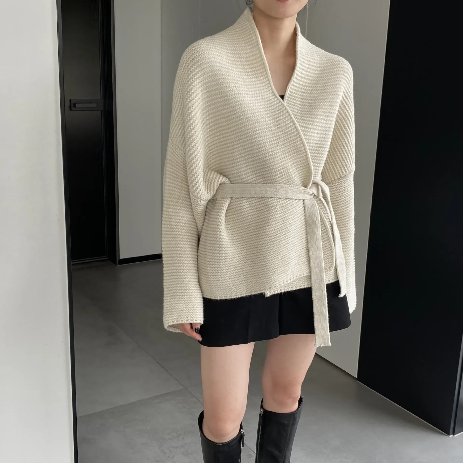 2024 donne autunno cardigan lavorato a maglia cappotto colletto rovesciato manica lunga donna maglione cammello top cappotto stile allentato