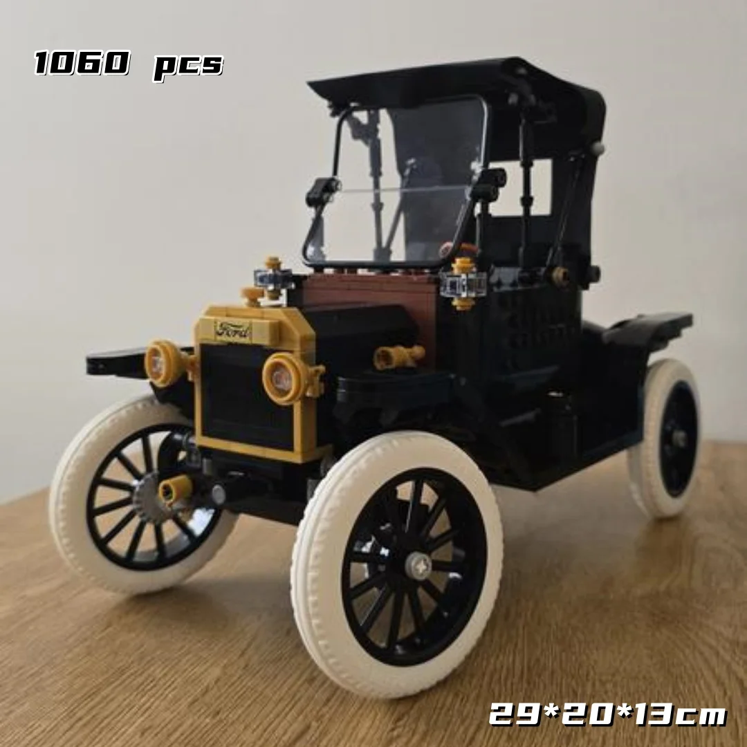 

In Stock New Ford Model T Bricks Building Blocks Compatible 1060pcs Vintage Car Automobile Model Birthday Gifts for Kid Boy Toys
