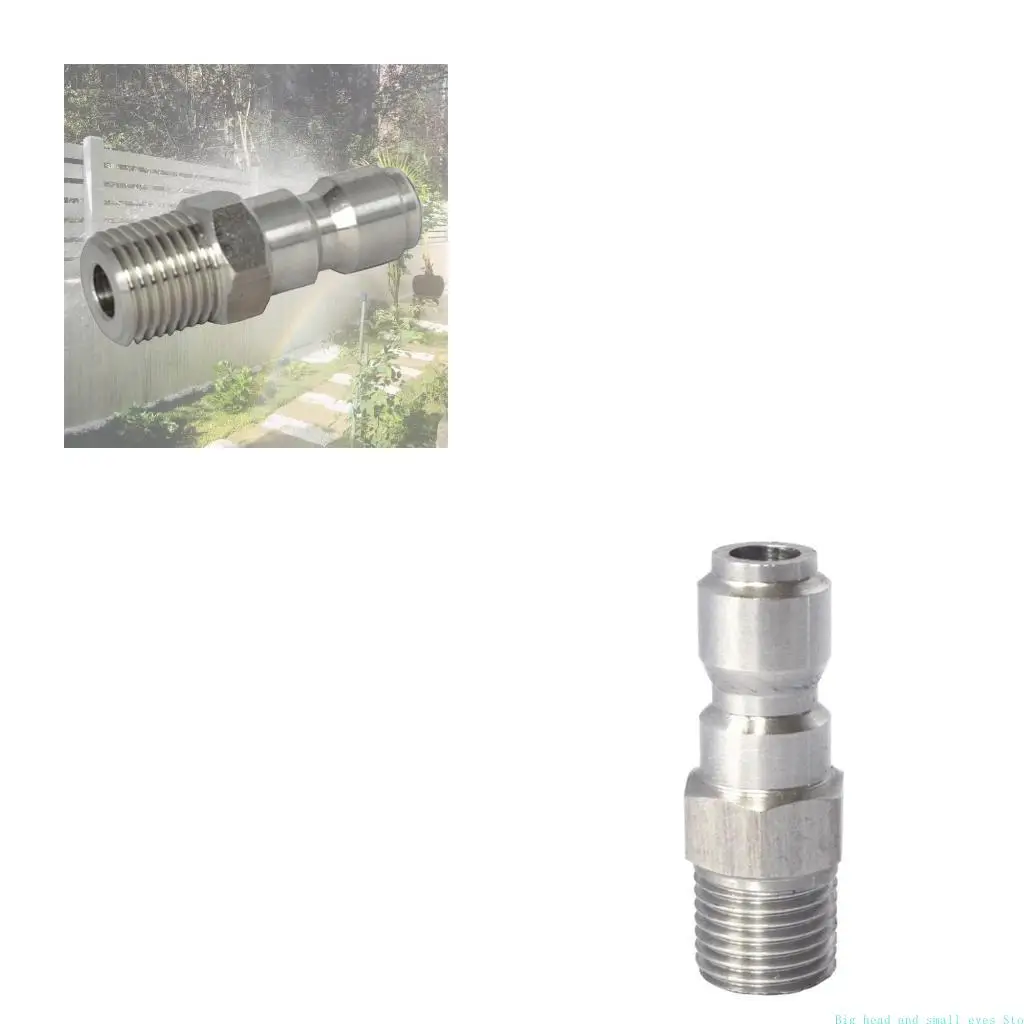 581C High Pressure Car Washer Fittings Stainless Steel 1/4 Inch Male Plug Snow Foam Nozzle Adapter Quick Connector