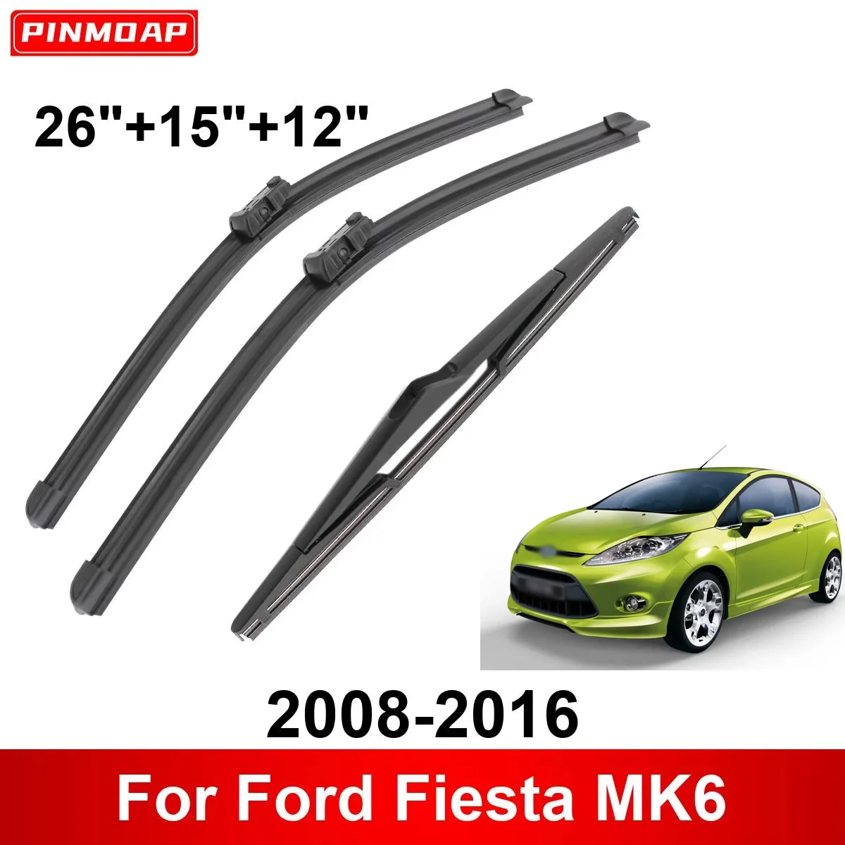 

Щетки стеклоочистителя PINMOAP для Ford Fiesta MK6 2008-2016, передние и задние, 2009, 2012, 2015, 1/2/3/4/6 шт.