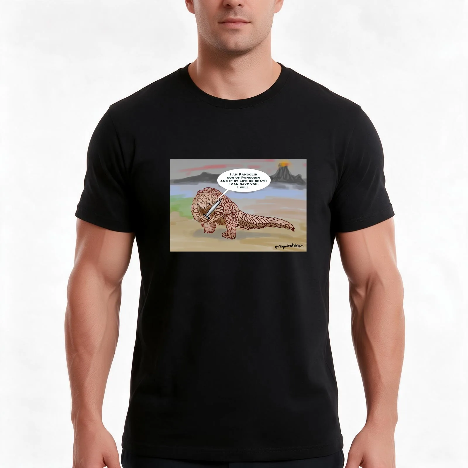 Pangolin Son of Pangodin T-Shirt, Summer Casual Cotton Tee, Oversized Streetwear Tops, Vintage Graphic Print, Unisex Men Women