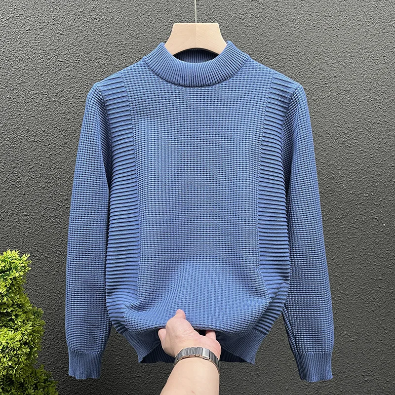 2025 new autumn and winter high-quality sweater round neck Korean version warm knit sweater thick teenage base shirt