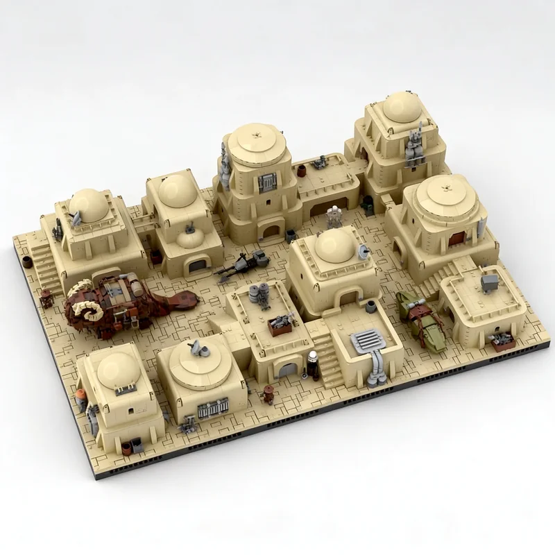 7449PCS Mos Eisley Desert City MOC Sci-Fi Architecture Model Custom Puzzles Creative DIY Assembly Educational Toy Popular Gifts