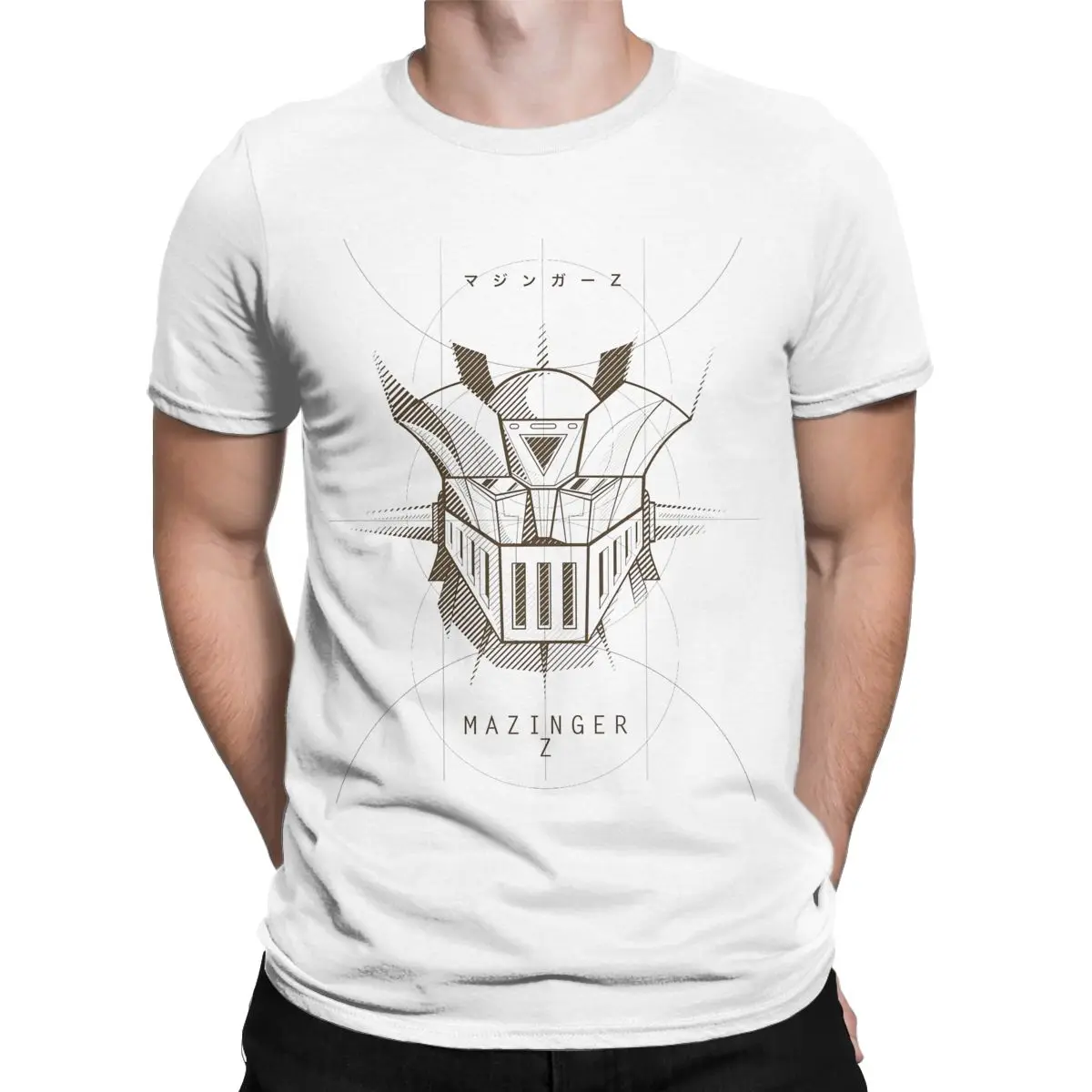 Men's T-Shirts Mazinger Z Funny 100% Cotton Tee Shirt Short Sleeve Anime T Shirt Crewneck Clothes Unique