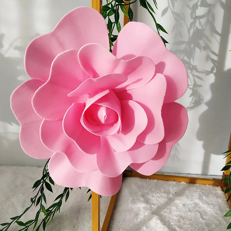 DIA15/20/30CM PE Foam Flat Bottom Artificial Flower Sticking Wall Artificial Flower Wedding Ceremony Site Plant Wall Decoration