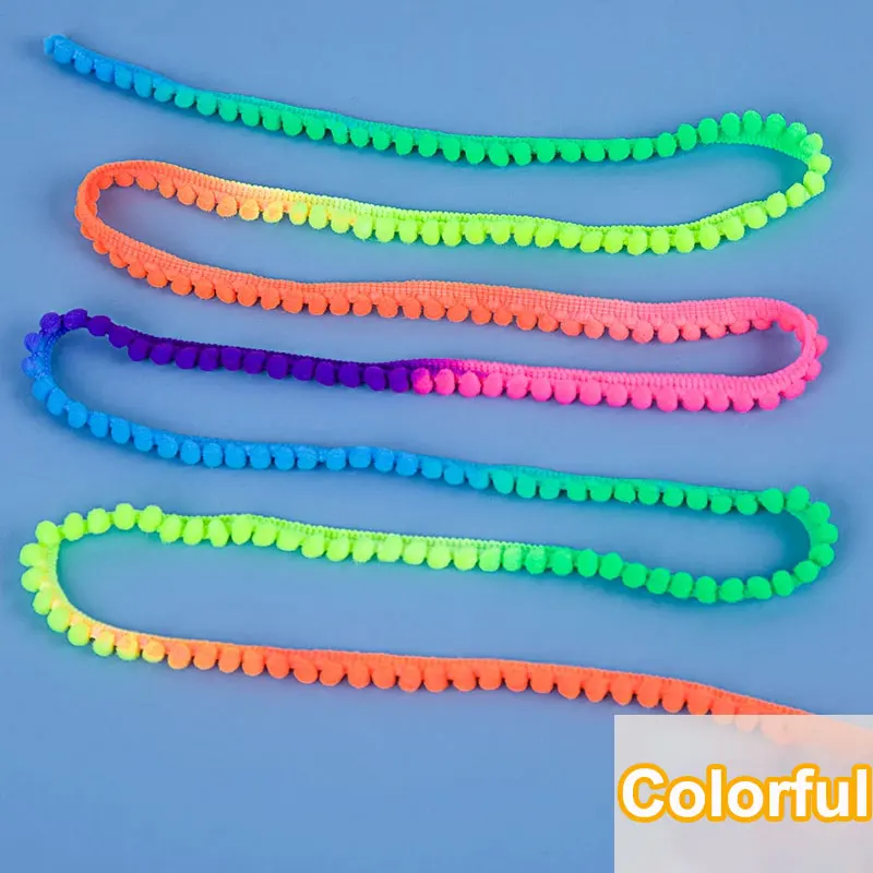 5/10Meter Mini Pom Pom Trim Bal Fringe Lint Kant Trim DIY Naaien Fringe Pompoms Kant voor Kussen gordijnen Home Decor 35 Kleuren