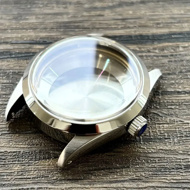 Vintage 34mm Explorer Style Watch Case Bubble Sapphire Mirror Glass Suitable For PT5000/ETA2824/ST2130 Movement 10Bar Waterproof