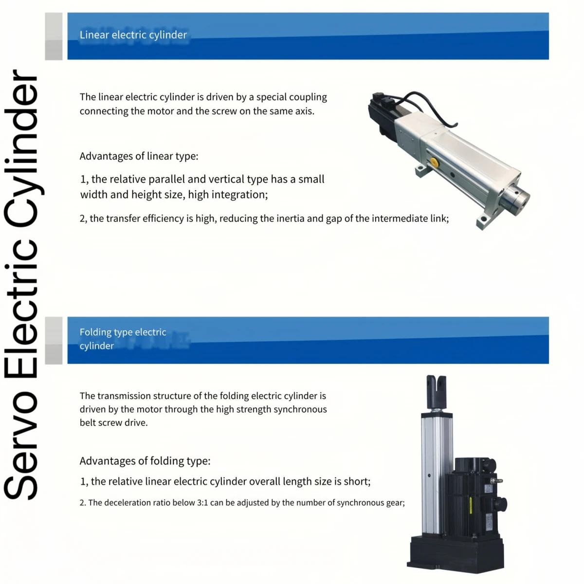 Cilindro elettrico servo attuatore lineare elettrico personalizzato con prezzi di fabbrica