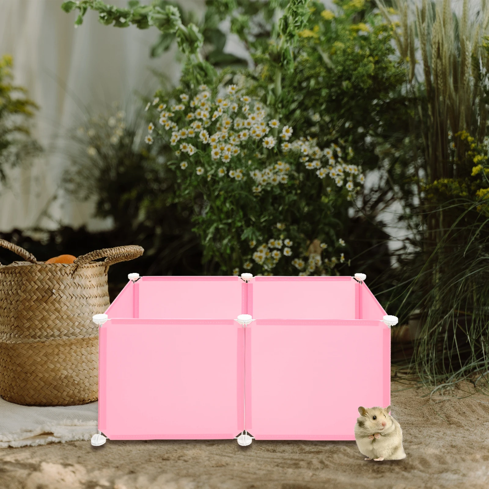 

1Set Resin Pet Safety Cage Assemble Fence for Small Medium Pets Indoor Exercise Hamster Rabbit Hedgehog Pet Cage