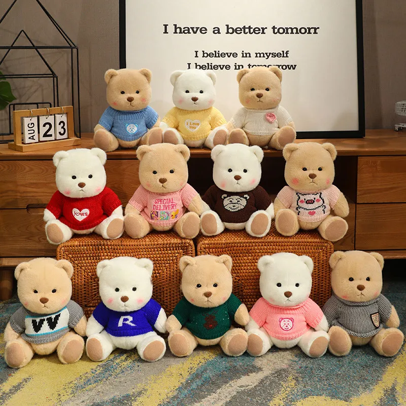 Handmade Joint Sweater Bear Plush Doll Joints Can Be Moved High Quality Bear Plush Toys For Boys And Girls Birthday Gifts