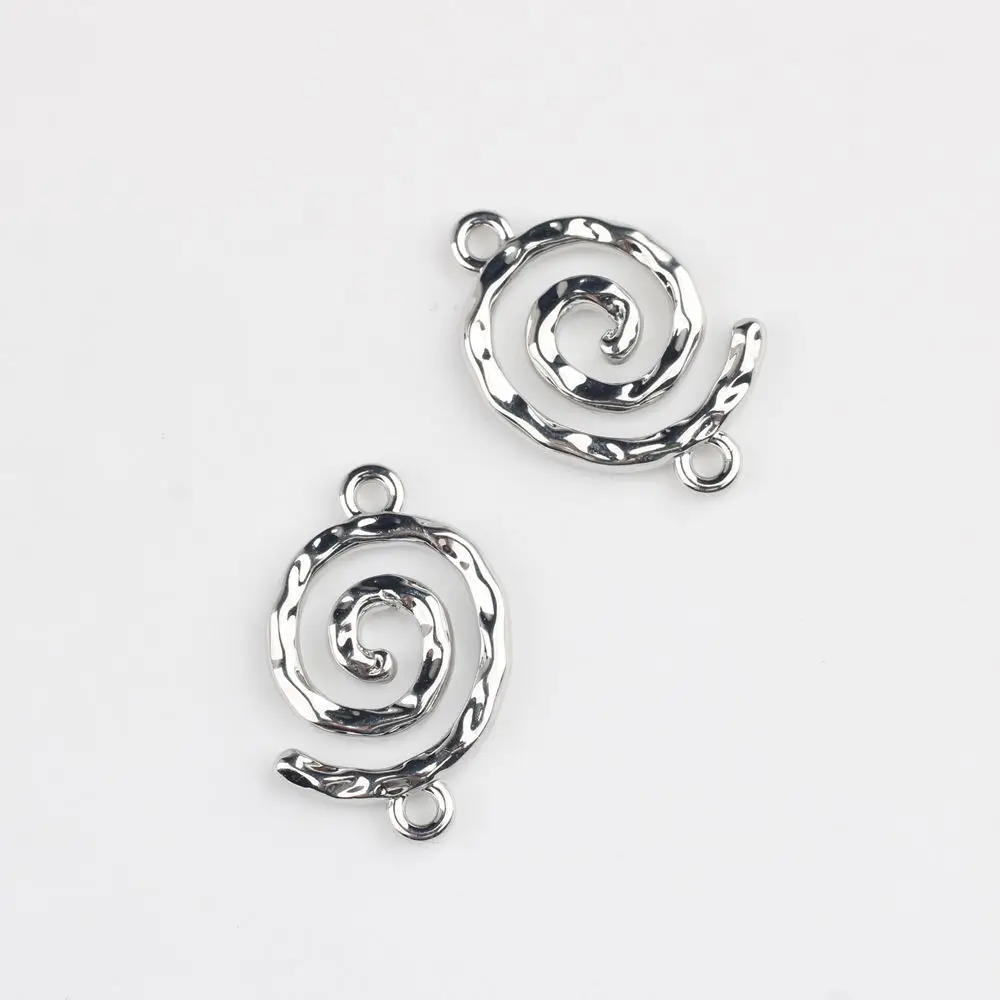 100pcs Handmade Spiral Jewelry Pendant Connectors Silvery Golden Color Necklace Earrings Pendant Charms Diy Jewelry Making