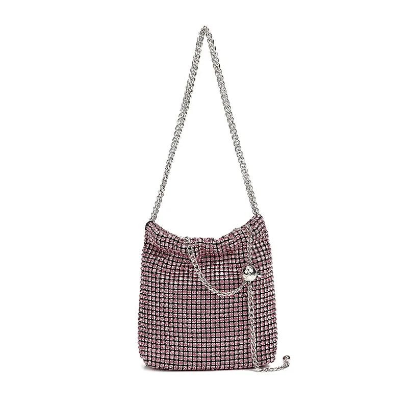 Fashion Rhinestone Women's Gold Ball Shoulder Bag Diamond-Encrusted Dinner Messenger Bag for Women Pochette Soirée Femme Mariage