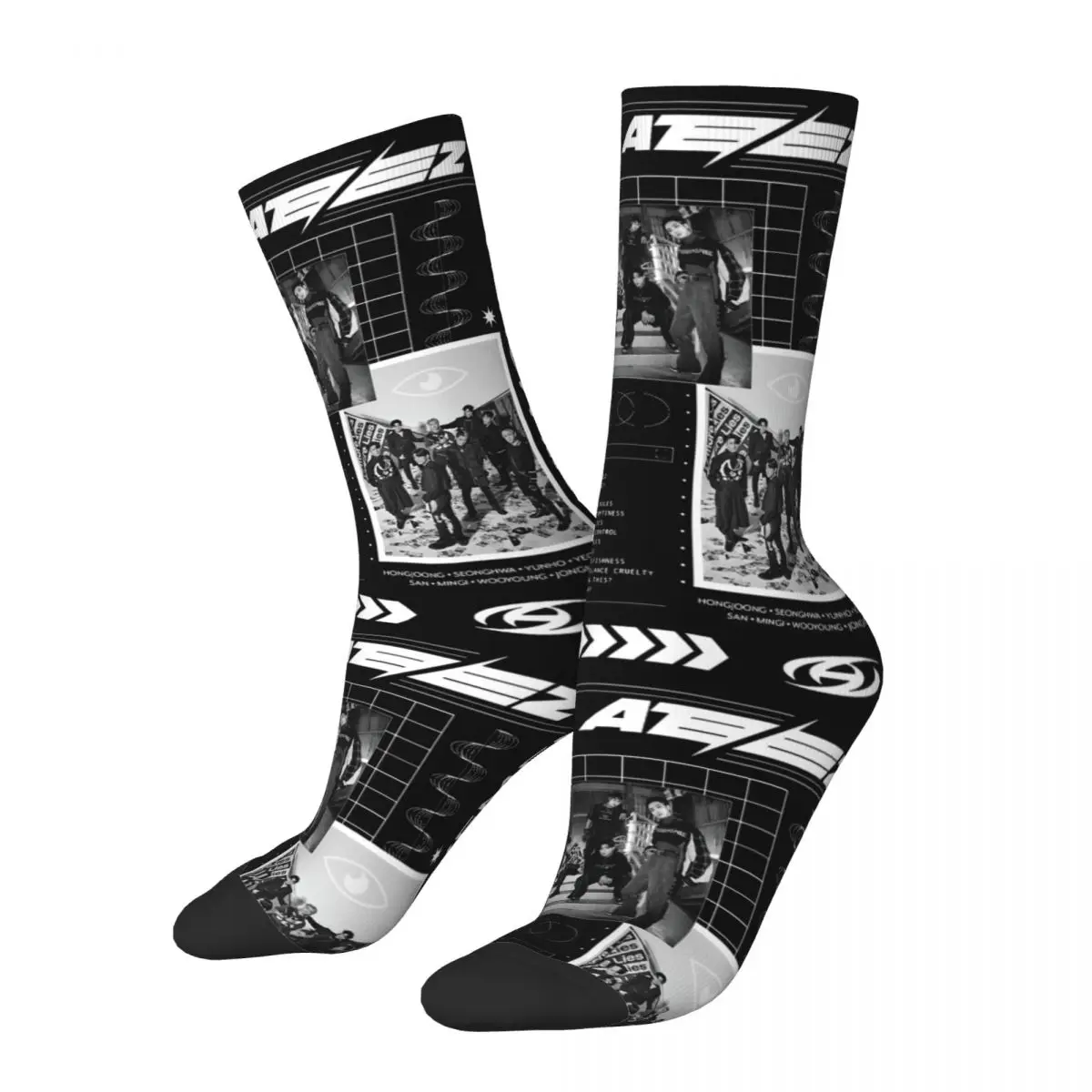 Calcetines acogedores Unisex Kpop Ateez The World EP Movement, accesorios cálidos para monopatín, todas las estaciones