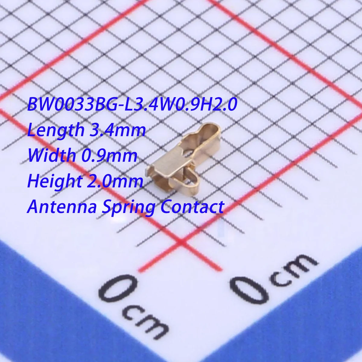 100Pcs Bw0033Bg-L3.4W0.9H2.0 Semi-Gilded Length 3.4mm Width 0.9mm Height 2.0mm 3.4X0.9X2Mm Stainless Steel Sus 301 New Original Smd Antenna Spring Contact