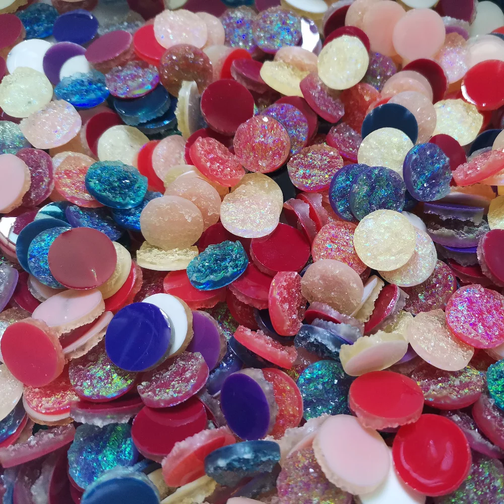 

SIXTY TOWFISH 50 Pieces 18mm Mix colors Resin Stone Beads Cameo Cabochon Flat back beads DIY Jewelry accessories making findings