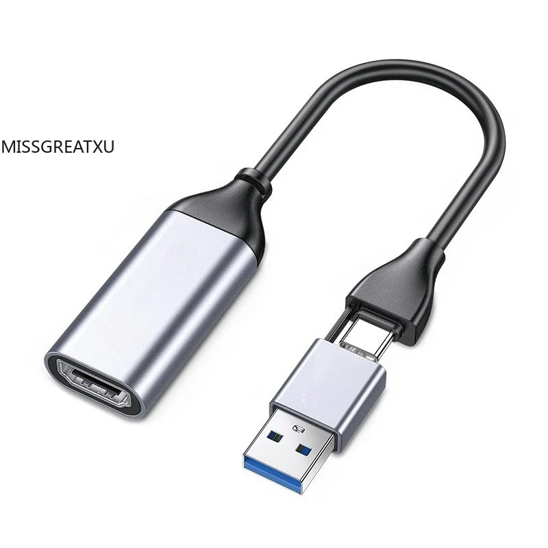 Dual Interface HDMI Capture Card Mindpure USB3.0 & Type-C 4K Input 1080P Recording Adapter for Live Stream Game Play