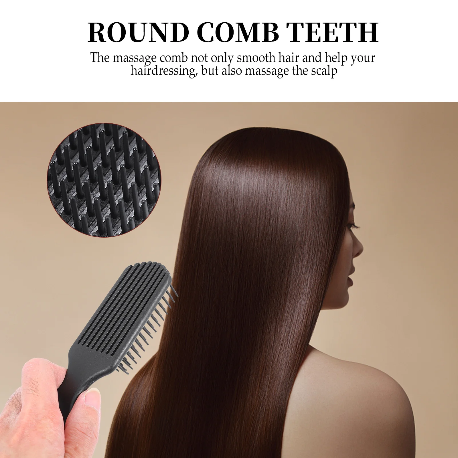 

2pcs Massage Brush Styling Detangling Hairbrush for Salon Home Use Scalp Care Wet Dry Anti Plastic Comb All Hair Types