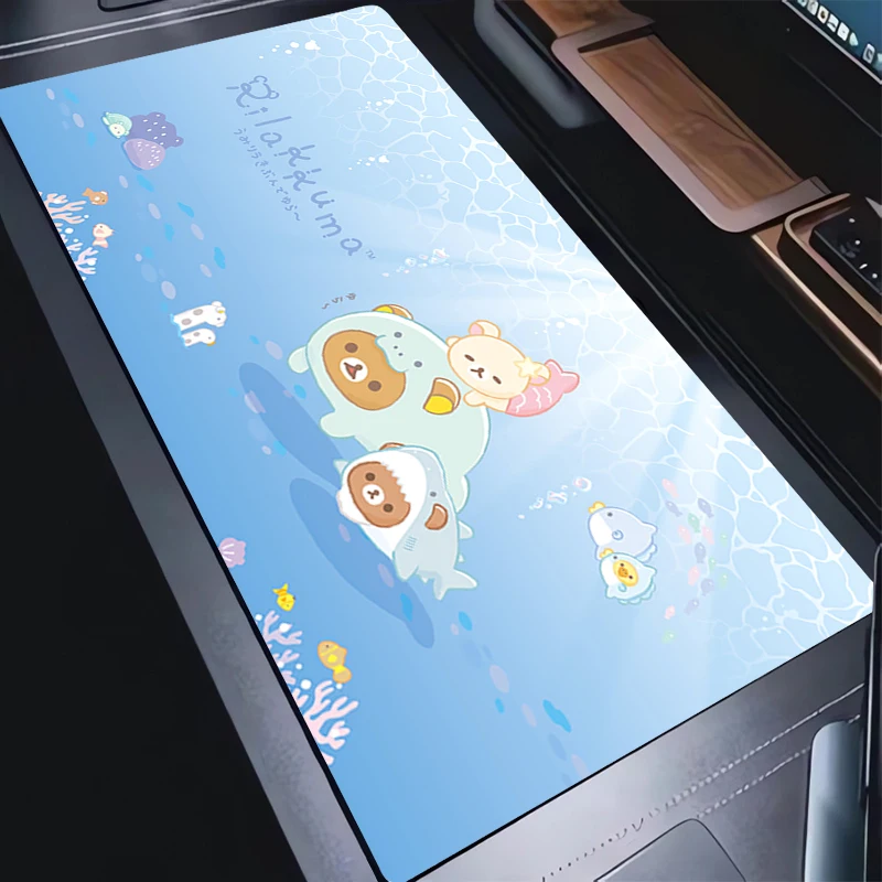 Anime Mouse Pad Gamer Keyboard Pad Korilakkuma Rilakkuma Desk Mouse Mat Rubber Tapis Souris Gaming Notbook PC Pink Cute Mousepad