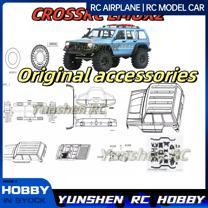 

Crossrc Emox2 1/8 Climbing Car Full Set Of Original Accessories, Car Shell, Transmission Shaft, Tires, Front And Rear Bars