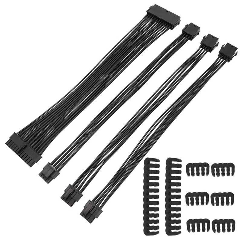 Computer Mainboard Power Cord 24Pin Graphics Card 8Pin CPU 8Pin Power Extension Cable 24 Pin+CPU 8Pin 2XCPU 8Pin Set