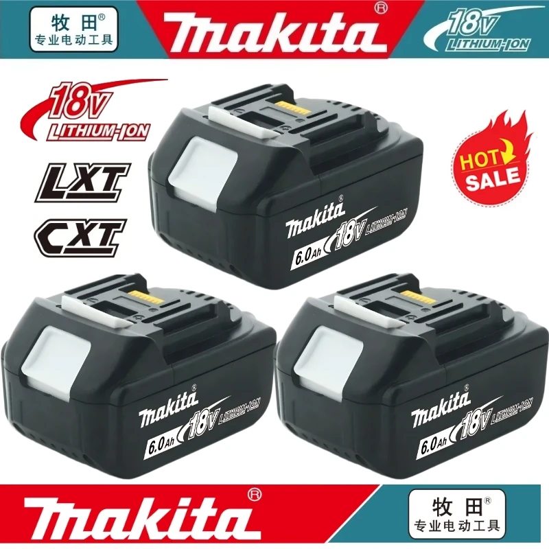 

High Capacity 18V 6.0Ah Makita Lithium Battery for Makita Drill 18V BL1860B with LED Indicator