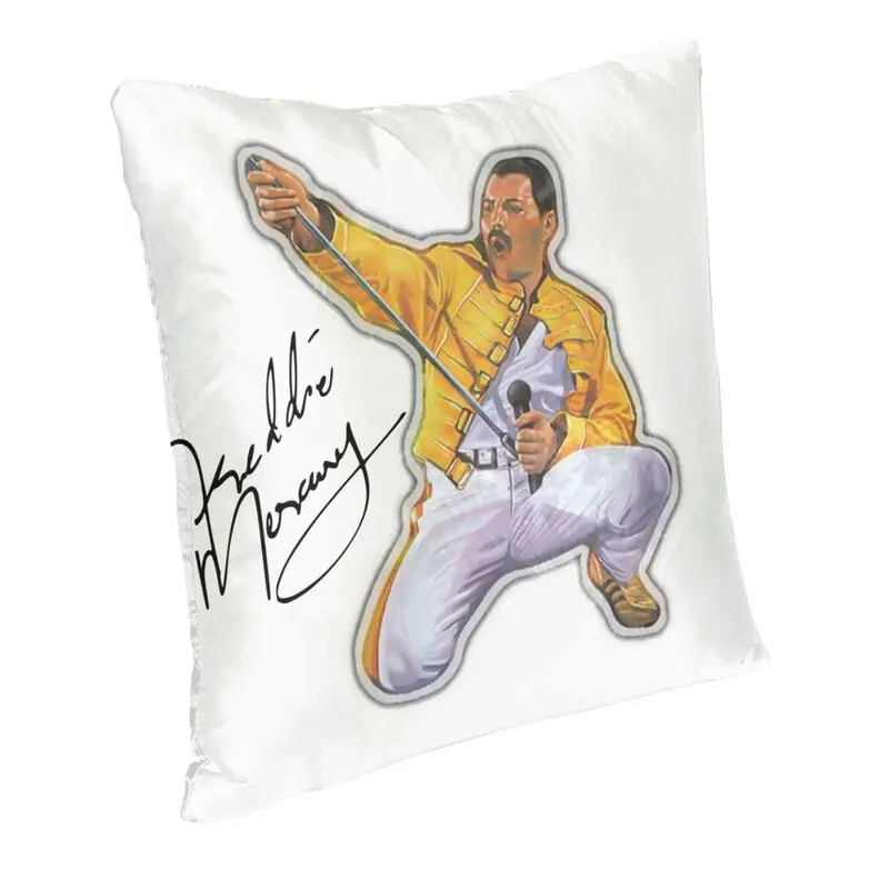 British Rock Band Freddie Mercury Square Pillow Case Decoration Cushions Throw Pillow for Living Room Double-sided Printing