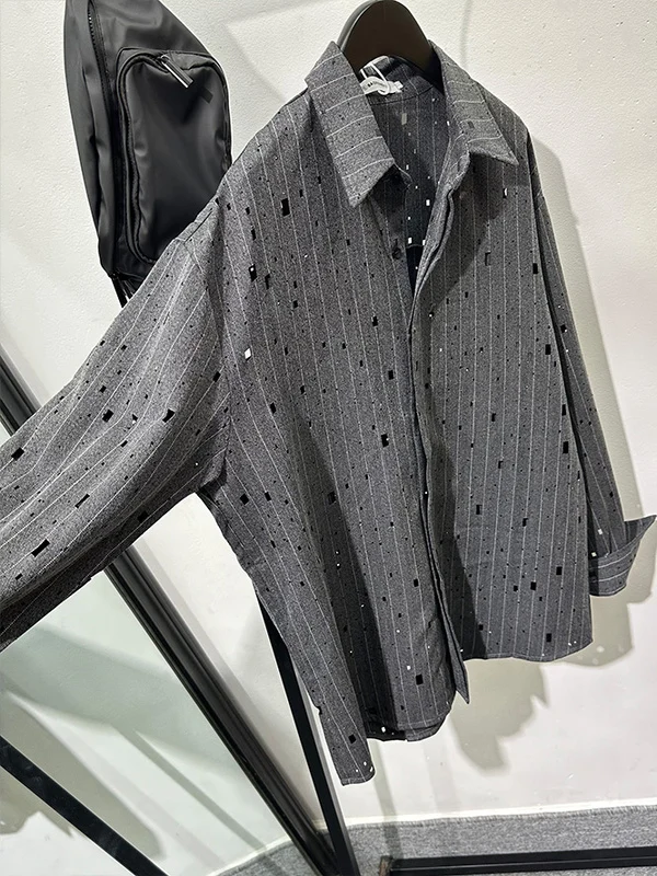 الرجعية ey شريط الماس تصميم فضفاض طويل Sve irt الكورية Sle تخفيف Faion عارضة تنفس البوليستر المرأة الأعلى #4