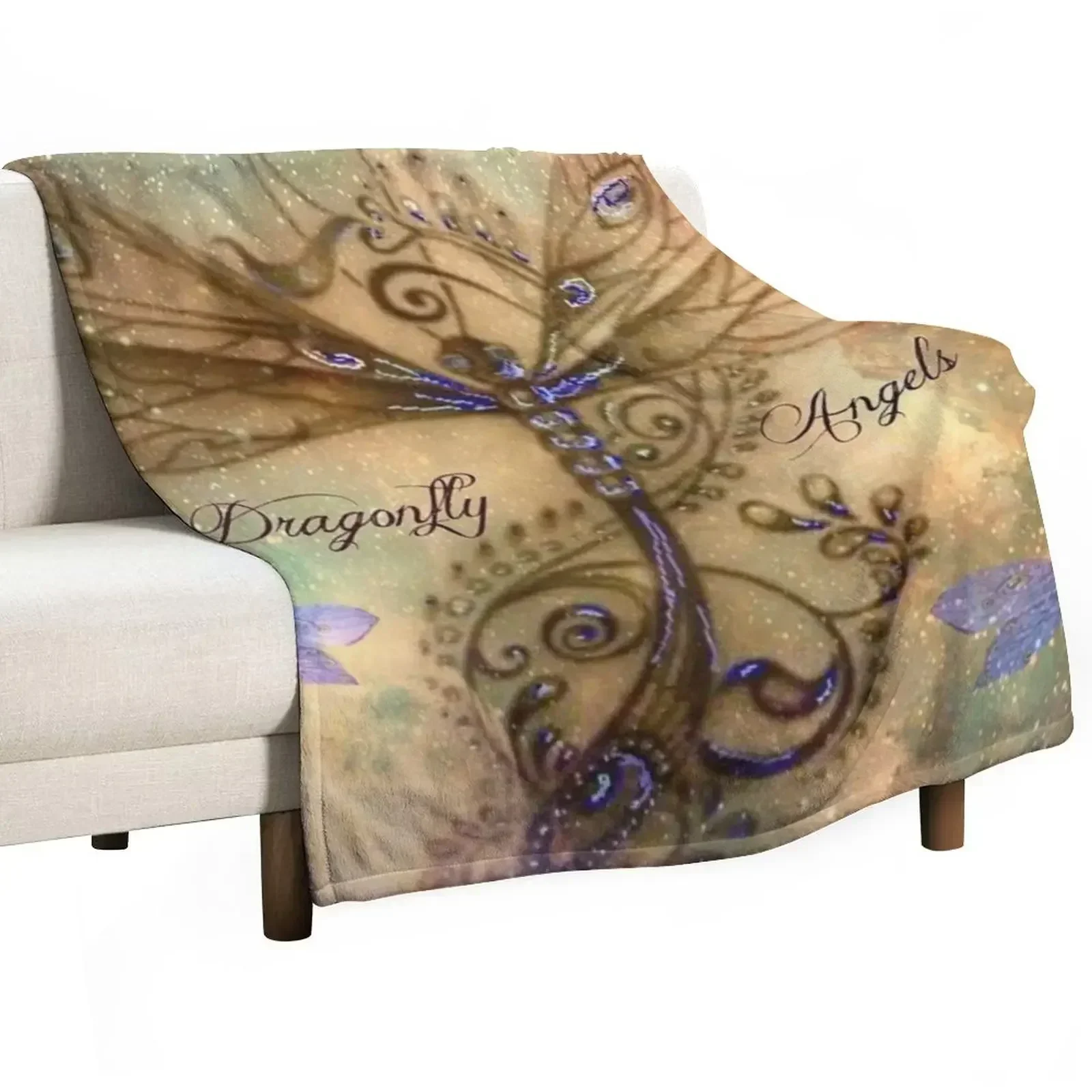 

DRAGONFLY ANGELS Throw Blanket Stuffeds Soft Plush Plaid Blankets