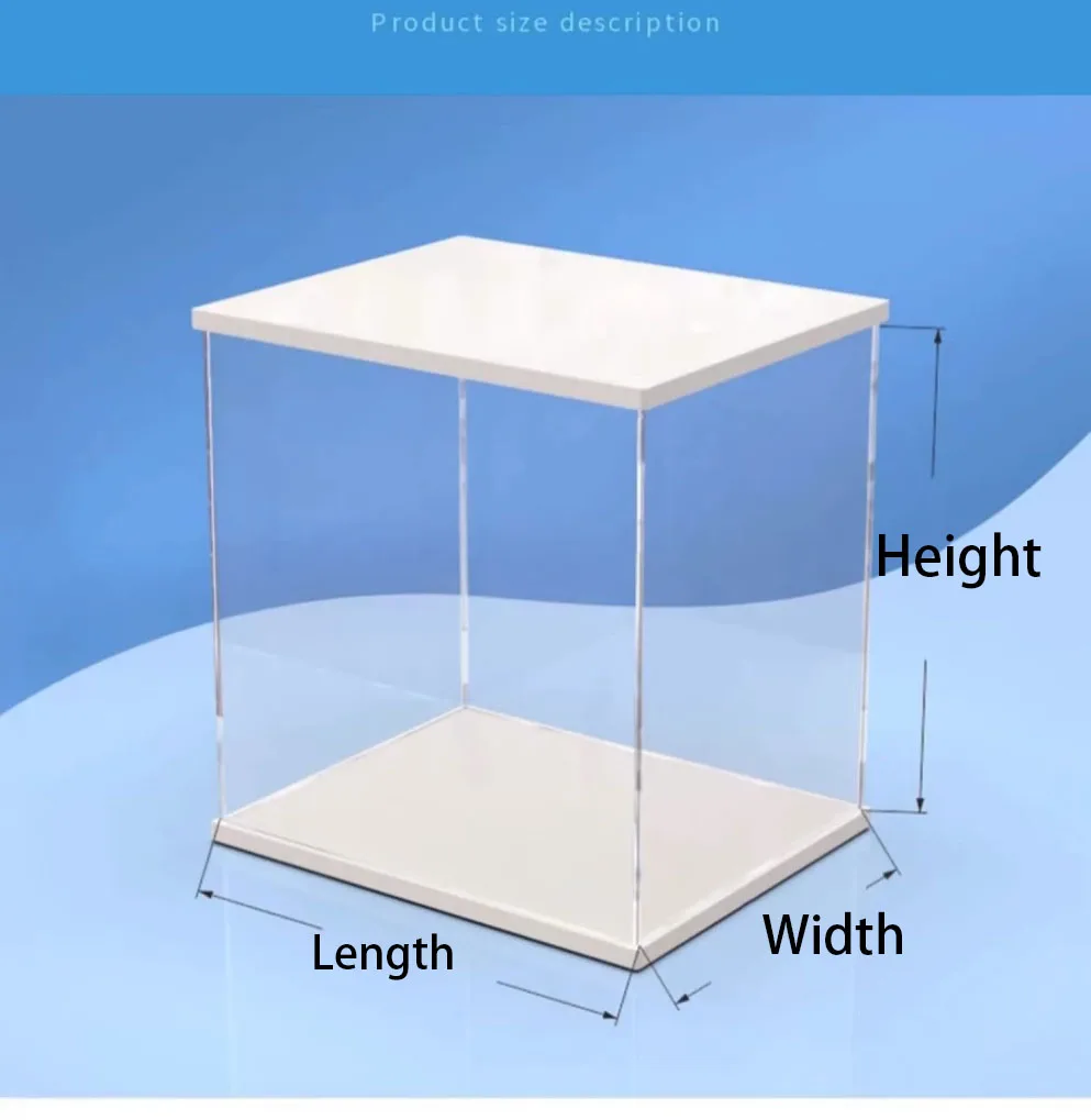 Stackable Acrylic Display Case w/h Lamp for Figures Toy Collectible,Countertop LED Light Display Box Stand Dustproof Showcase