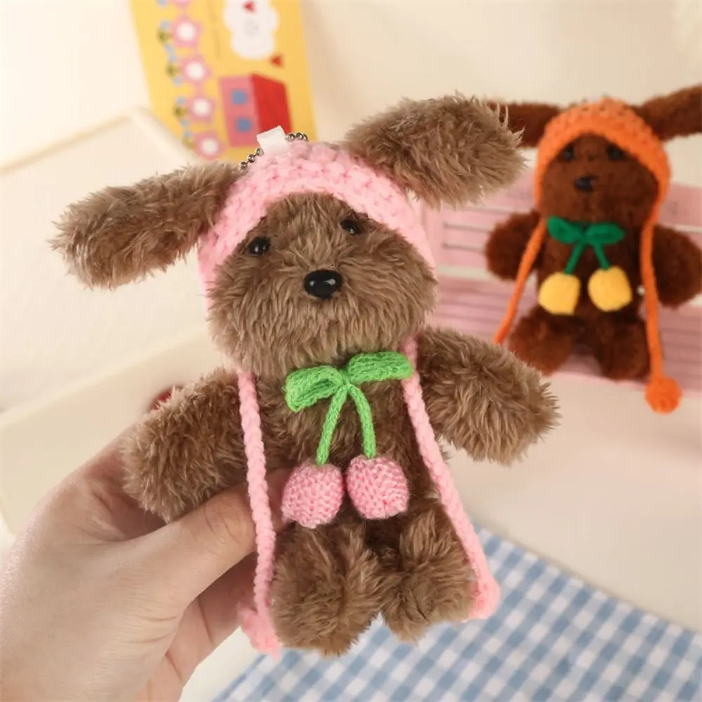 

Bag Pendant Beanie Hat Puppy Pendant Cartoon Funny Dog Keychain Kawaii Cute Dog Keyring Christmas Gift