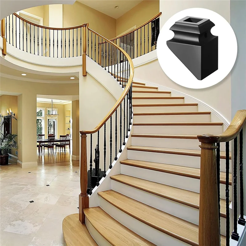 BAAR-For Staircase For Use With 1/2 Inch 48 Pack Iron Baluster Shoes Square Iron Balusters Wrought Spindles Slant Shoes #5