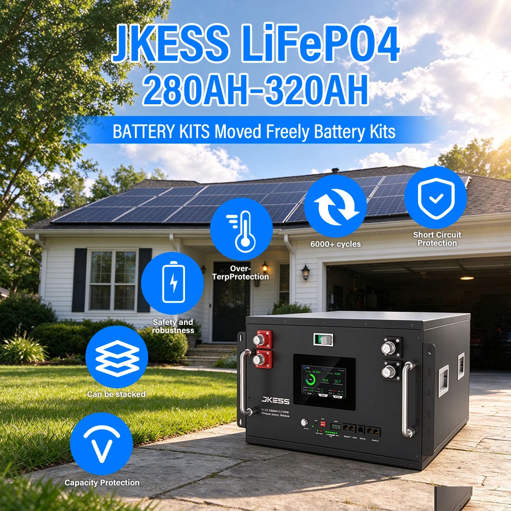 JKESS LFP DIY Box 48V LiFePO4 Battery Case with 16S 200A 51.2V DIY Kits 280ah 320AH 340AH BT 2A Balancer New