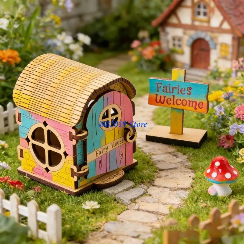 Q0KB Natural Construction Play Items For Kids Shaped As Fantasy Home With Nice Features