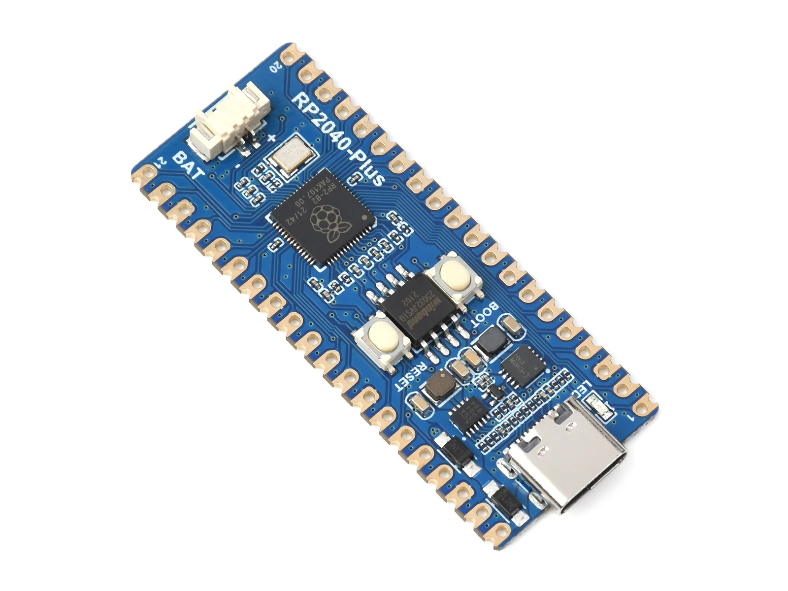 Waveshare RP2040-Plus, A Low-Cost, High-Performance Pico-Like MCU Board Based On Raspberry Pi Microcontroller RP2040, Plus ver