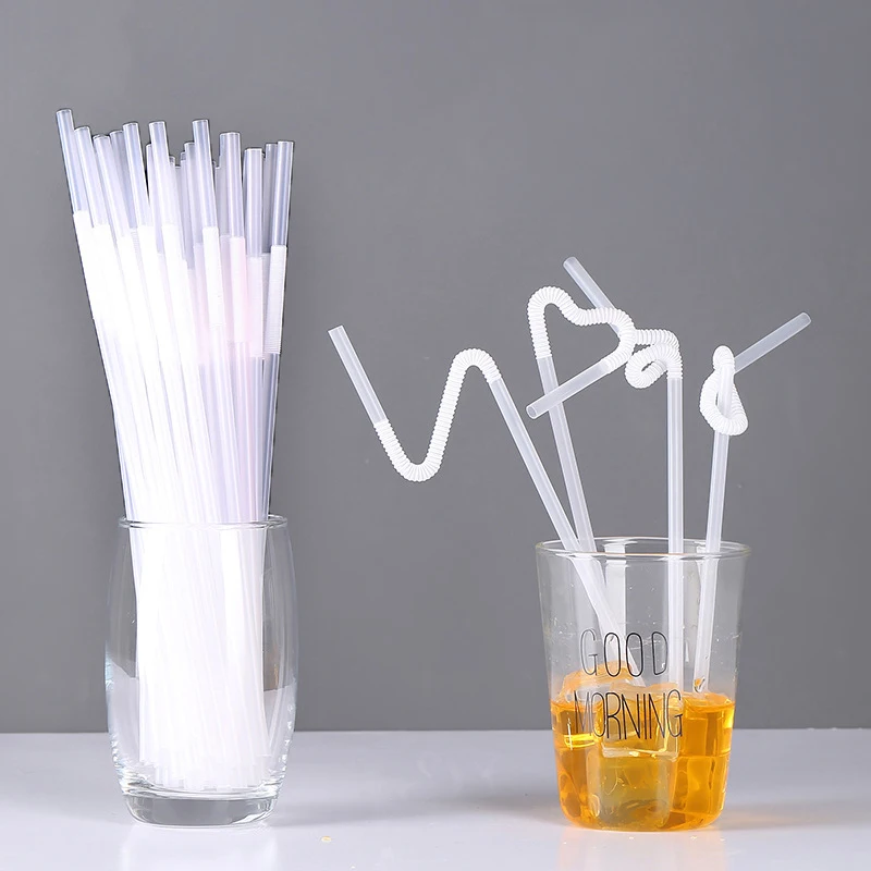 100pcs/pack Colorful Black Drinking Kunstst of Straws Bar Party Wedding Kitchen Pajitas Plastique Beverage Straws