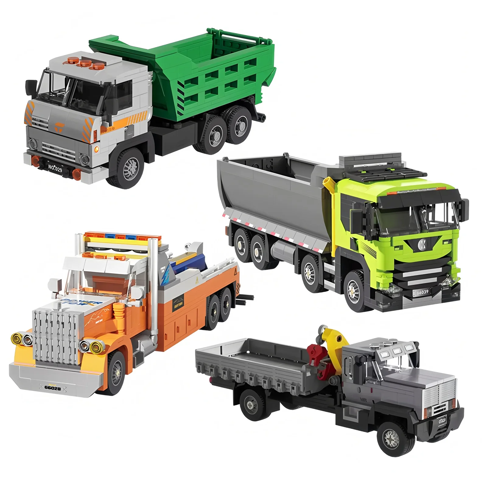 ชุดสร้างรถบรรทุก MOC ซีรีส์วิศวกรรม 3-in-1 รถพ่วง/รถดัมพ์/รถเครนพร้อมชุดประกอบสำหรับผู้ที่ชื่นชอบ DIY ของขวัญ