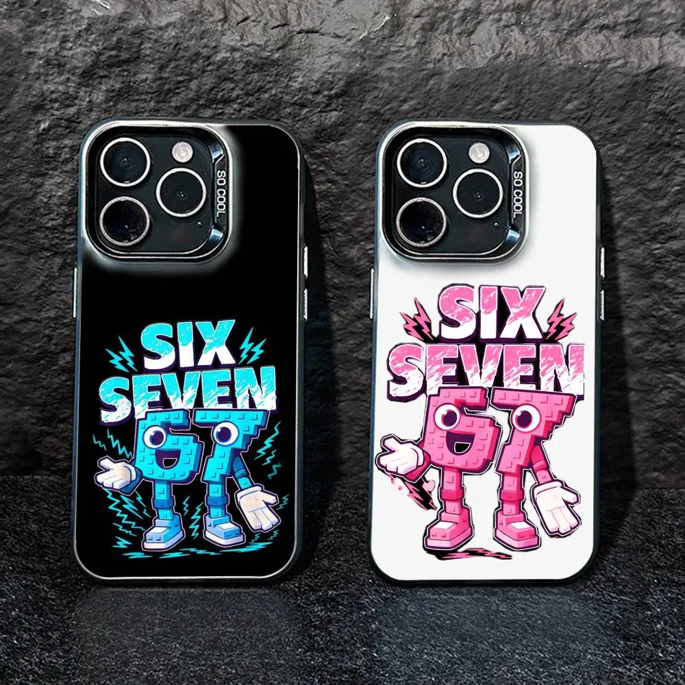 

Six Seven S-67 Phone Case For iPhone 17,16,15,14,13,12,Pro MAX Black Matte Shockproof Cover