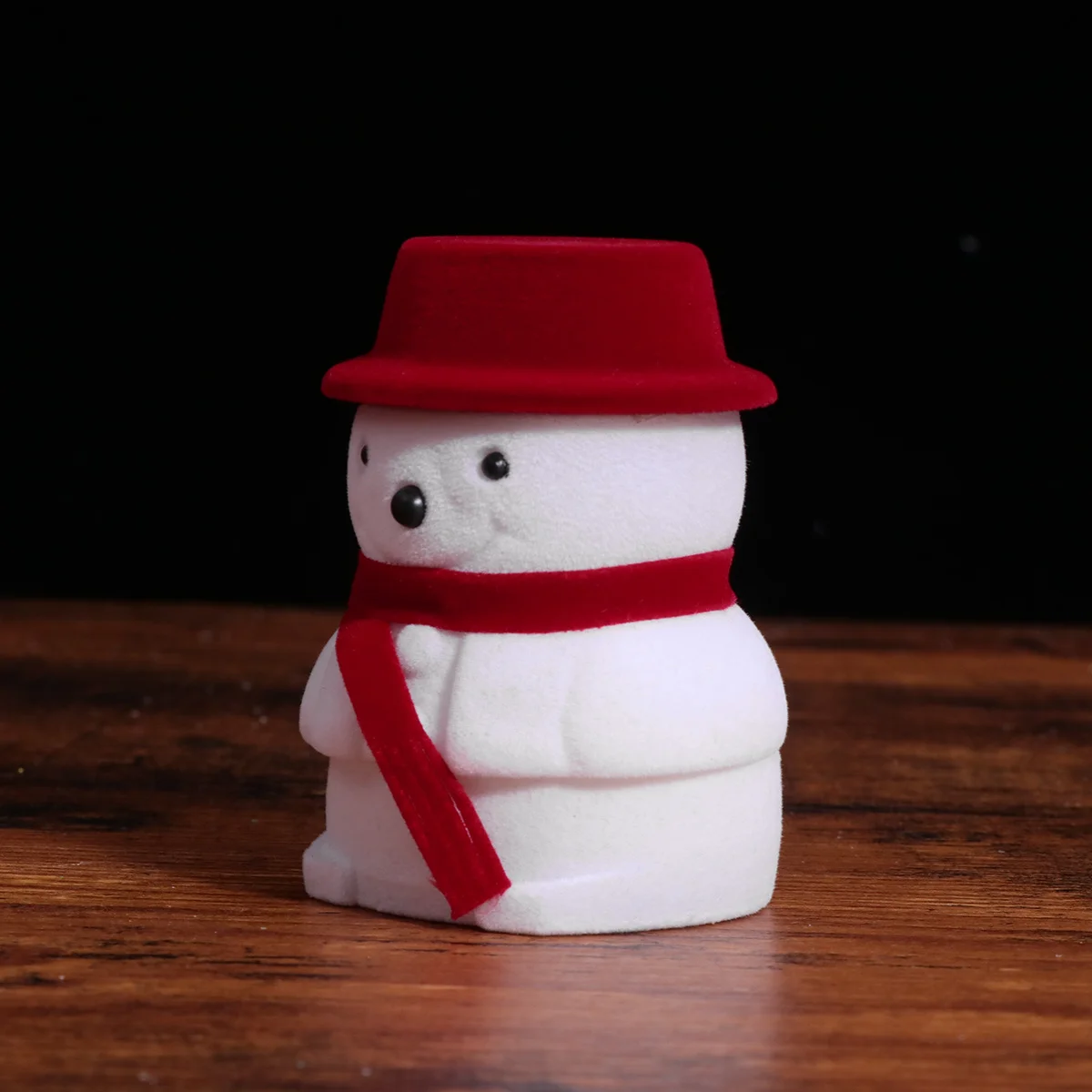 

Snowman Jewelry Box Flannel Ring Case Necklace Earring Holder Christmas Gift Packing Storage Ring Box