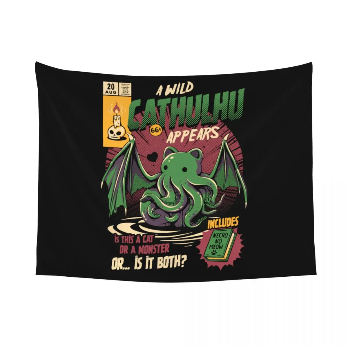 Customized A Wild Cthulhu Tapestry Hippie Room Decor Cat or Monster Kaiju Lovecraft Movie Tapestries Wall Hanging for Dorm Home