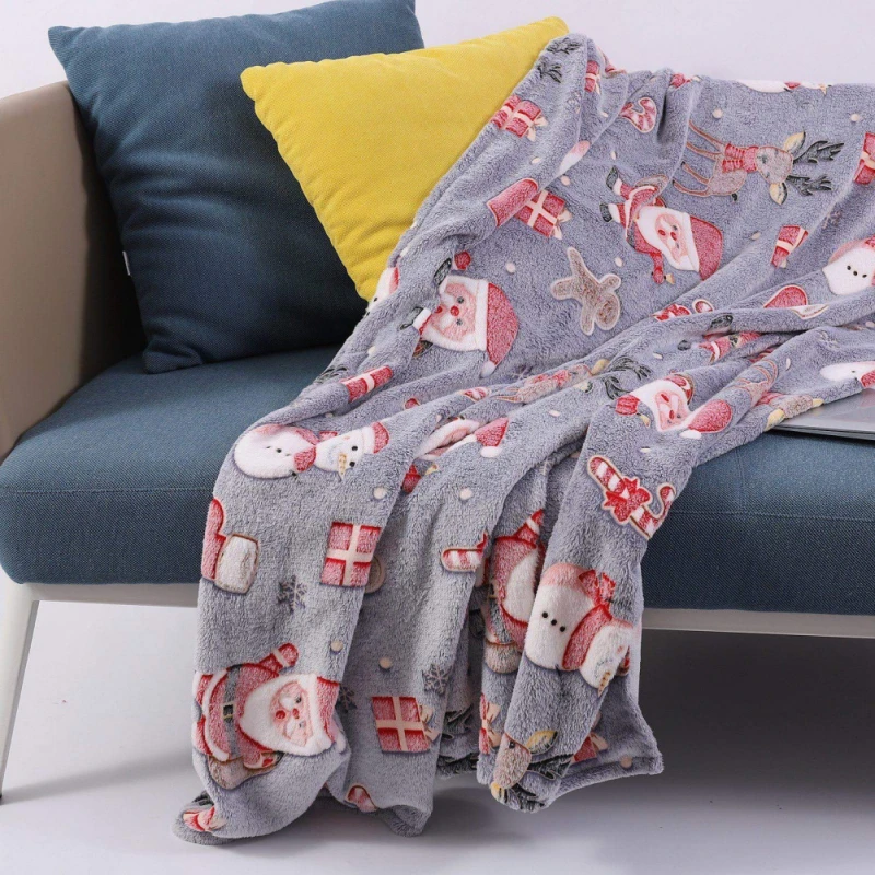 Christmas Blanket Christmas Santa Warmth Soft Plush Sofa Bed Throwing Blanket Glow in The Dark Plush Throwing Blanket Gifts