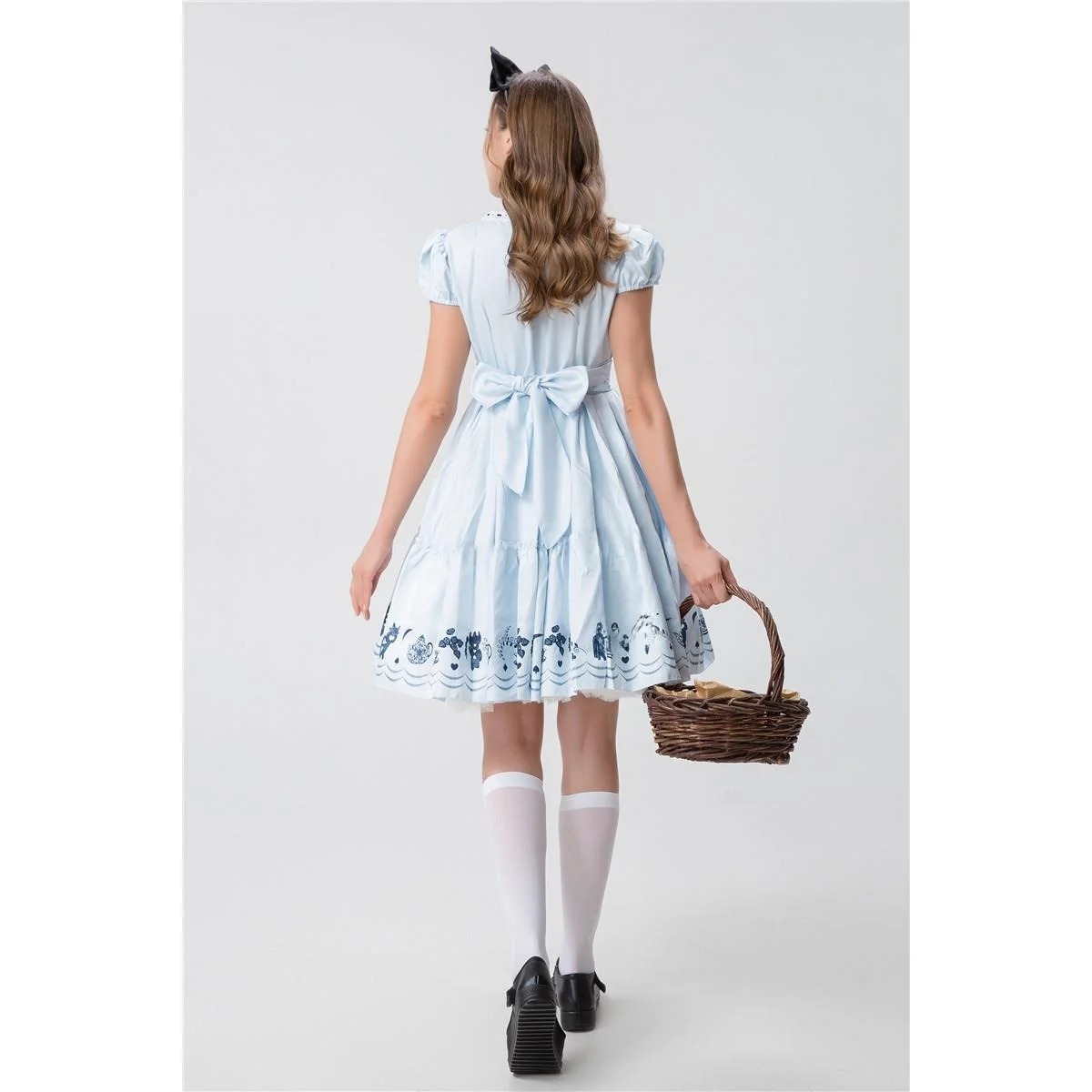 زي تنكري جديد لهالوين على طراز الأميرة أليس في بلاد العجائب، تنورة أميرة ناعمة للفتيات، ملابس أداء للأنيمي