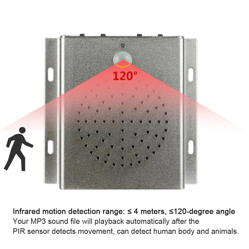 Human Body Motion Sensor Audio Speaker for Station Elevator Safety Voice Reminder Can be connected to external trigger relay